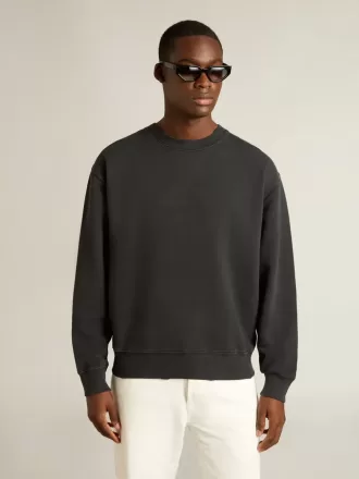 Hanorac negru spălat, cu logo inversat pe spate – Jersey Capsule