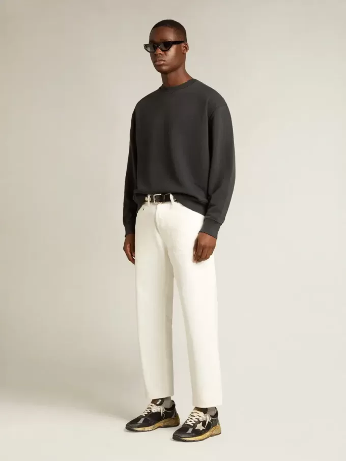 Hanorac negru spălat, cu logo inversat pe spate – Jersey Capsule Hanorac negru spălat, cu logo inversat pe spate – Jersey Capsule