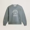 Hanorac oversized în culoarea albastru deschis, cu finisaj uzat Hanorac oversized în culoarea albastru deschis, cu finisaj uzat
