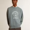 Hanorac oversized în culoarea albastru deschis, cu finisaj uzat Hanorac oversized în culoarea albastru deschis, cu finisaj uzat