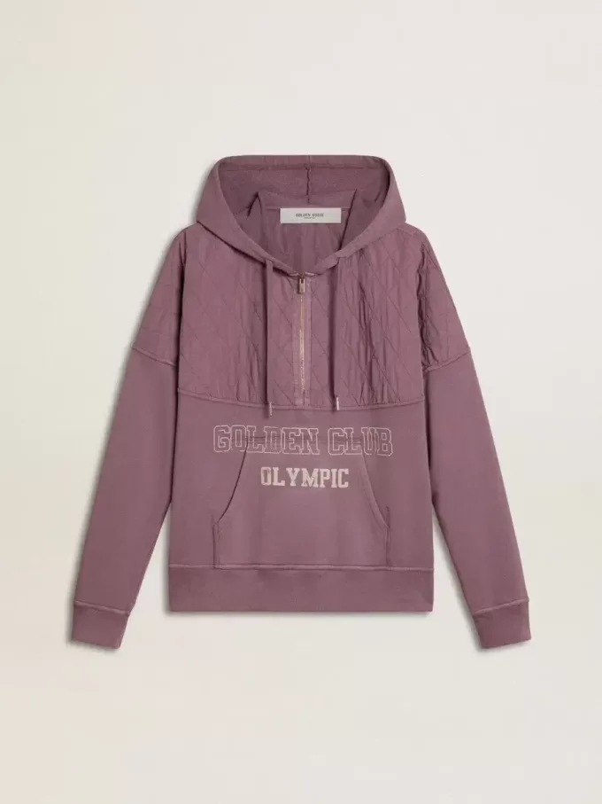 Hanorac unisex din bumbac mov cu imprimeu pe față Hanorac unisex din bumbac mov cu imprimeu pe față
