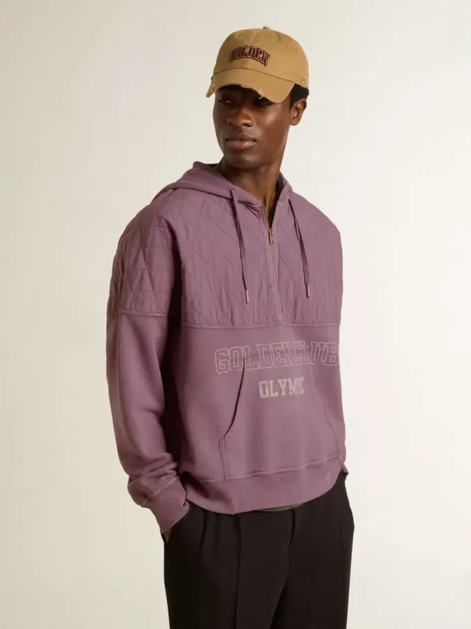Hanorac unisex din bumbac mov cu imprimeu pe față Hanorac unisex din bumbac mov cu imprimeu pe față