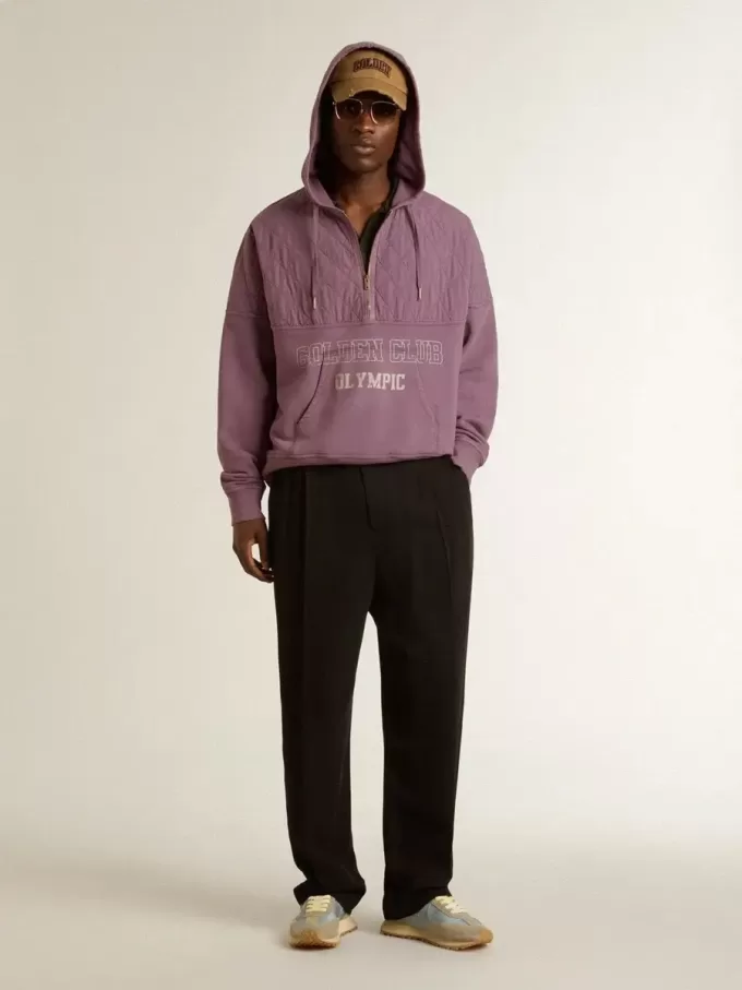 Hanorac unisex din bumbac mov cu imprimeu pe față Hanorac unisex din bumbac mov cu imprimeu pe față
