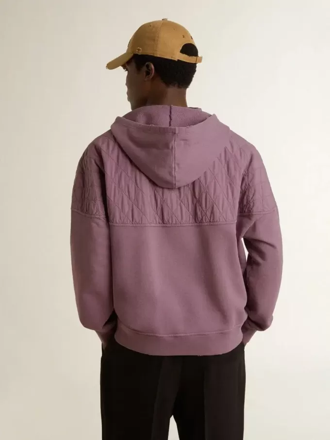 Hanorac unisex din bumbac mov cu imprimeu pe față Hanorac unisex din bumbac mov cu imprimeu pe față