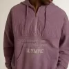 Hanorac unisex din bumbac mov cu imprimeu pe față Hanorac unisex din bumbac mov cu imprimeu pe față