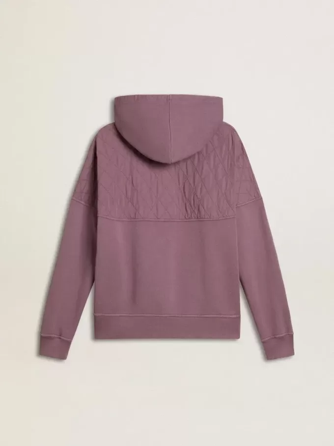 Hanorac unisex din bumbac mov cu imprimeu pe față Hanorac unisex din bumbac mov cu imprimeu pe față