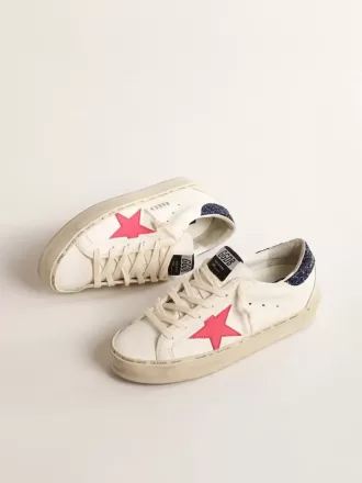 Hi Star cu stea din piele fucsia și călcâi albastru cu sclipici Hi Star cu stea din piele fucsia și călcâi albastru cu sclipici