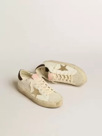 Hi Star cu stea din piele metalică platină și călcâi cu glitter Hi Star cu stea din piele metalică platină și călcâi cu glitter