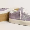 Hi Star pentru femei din piele de căprioară violetă cu stea argintie strălucitoare Hi Star pentru femei din piele de căprioară violetă cu stea argintie strălucitoare
