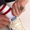 Inel cu sigiliu pentru bărbați, de culoare argintiu antic