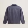 Jacheta albastră pentru bărbați din bumbac denim cu tratament distressat Jacheta albastră pentru bărbați din bumbac denim cu tratament distressat