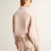 Jacheta bomber din denim vopsită în roz pentru femei Jacheta bomber din denim vopsită în roz pentru femei