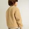 Jacheta bomber din fleece bej pentru copii