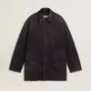 Jacheta din denim pentru bărbați, cu detalii uzate și guler din piele