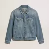 Jacheta din denim pentru bărbați, cu spălare medie