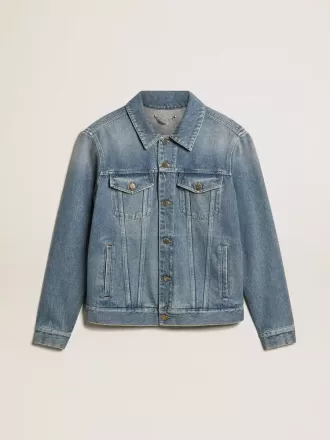Jacheta din denim pentru bărbați, cu spălare medie