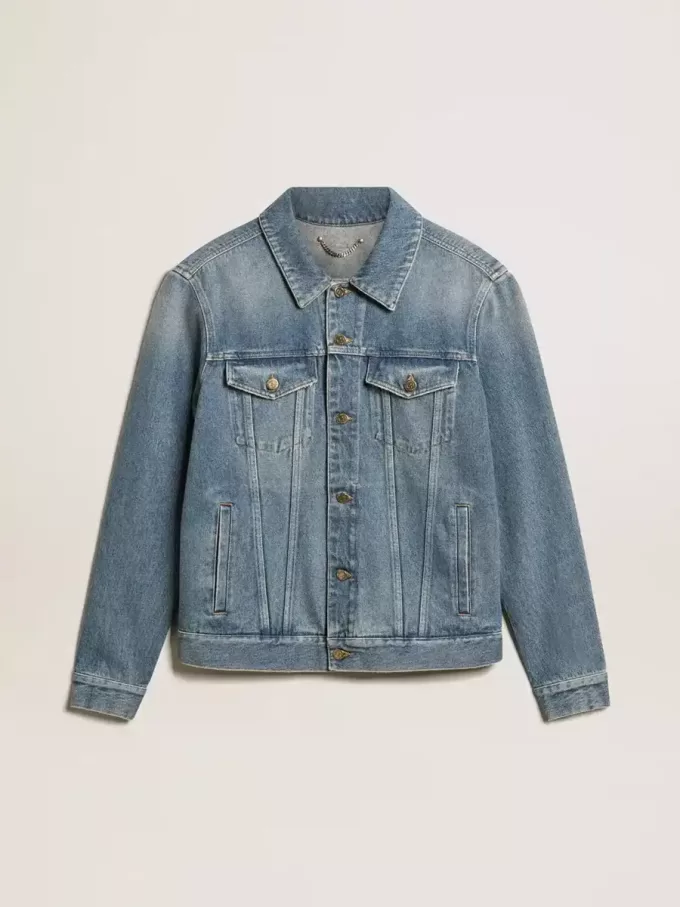 Jacheta din denim pentru bărbați, cu spălare medie