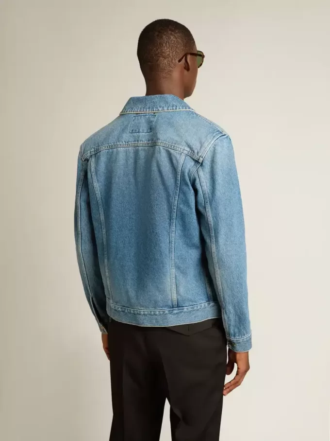 Jacheta din denim pentru bărbați, cu spălare medie