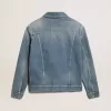 Jacheta din denim pentru bărbați, cu spălare medie