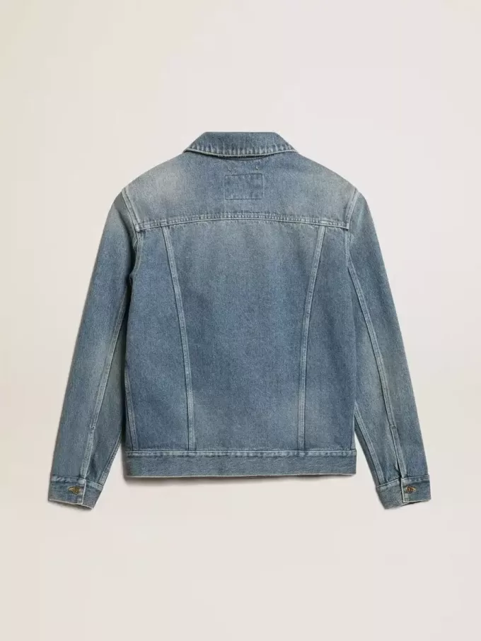 Jacheta din denim pentru bărbați, cu spălare medie