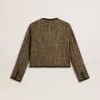 Jacheta Journey pentru femei din tweed de lână cu detalii din piele de căprioară de culoare cafenie Jacheta Journey pentru femei din tweed de lână cu detalii din piele de căprioară de culoare cafenie