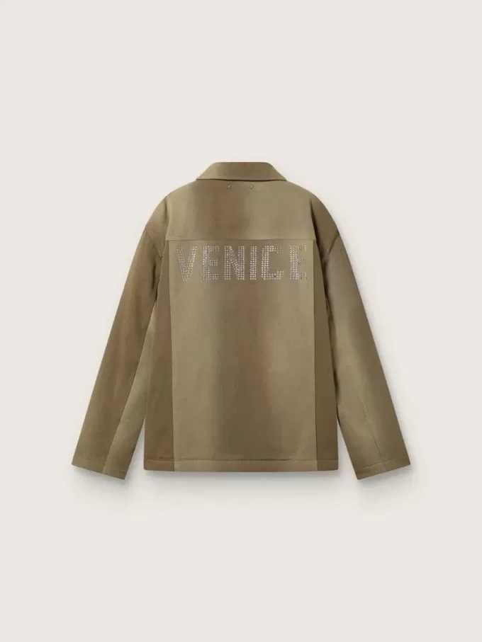 Jacheta matlasată unisex în nuanțe de kaki Jacheta matlasată unisex în nuanțe de kaki