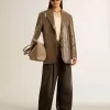 Jacheta pentru femei cu model houndstooth și broderie cu paiete pe toată suprafața Jacheta pentru femei cu model houndstooth și broderie cu paiete pe toată suprafața
