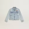 Jacheta ușoară din denim cu broderie