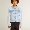 Jacheta ușoară din denim cu broderie