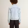 Jacheta ușoară din denim cu broderie