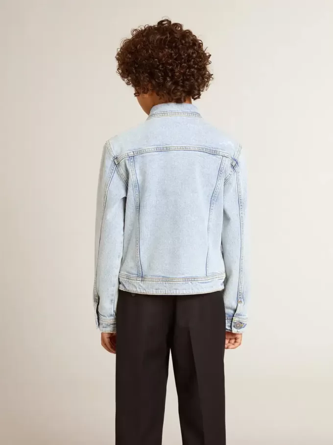 Jacheta ușoară din denim cu broderie