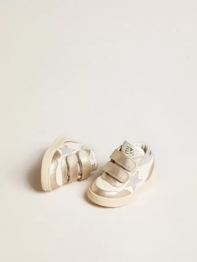 June Junior din piele nappa și inserții din piele metalică cu stea strălucitoare June Junior din piele nappa și inserții din piele metalică cu stea strălucitoare
