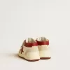 June Junior din piele nappa și piele întoarsă, cu stea și bandă pe călcâi din piele roșie June Junior din piele nappa și piele întoarsă, cu stea și bandă pe călcâi din piele roșie