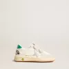 Junior Ball Star cu stea argintie și călcâi din piele de căprioară verde Junior Ball Star cu stea argintie și călcâi din piele de căprioară verde