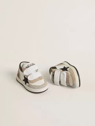 Junior June din piele nappa cu inserții din piele de căprioară și stea din piele neagră Junior June din piele nappa cu inserții din piele de căprioară și stea din piele neagră