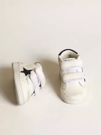 Junior June din piele nappa cu stea din piele de căprioară albastră închisă și bandă la călcâi Junior June din piele nappa cu stea din piele de căprioară albastră închisă și bandă la călcâi