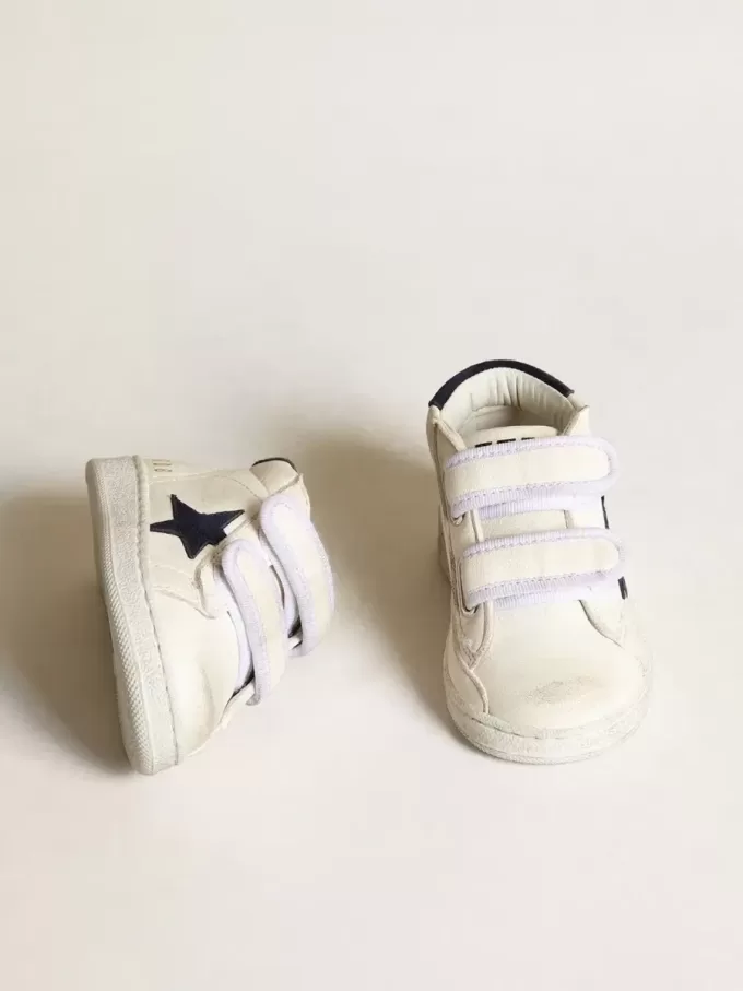 Junior June din piele nappa cu stea din piele de căprioară albastră închisă și bandă la călcâi Junior June din piele nappa cu stea din piele de căprioară albastră închisă și bandă la călcâi