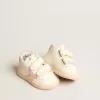 Junior June din piele nappa cu stea din piele de căprioară roz vechi și bandă la călcâi Junior June din piele nappa cu stea din piele de căprioară roz vechi și bandă la călcâi