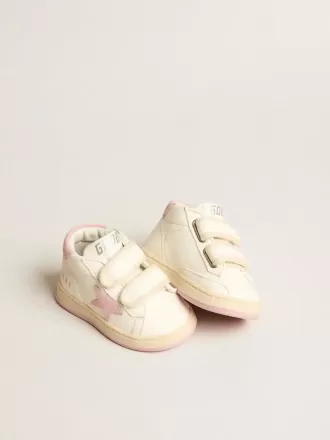 Junior June din piele nappa cu stea din piele de căprioară roz vechi și bandă la călcâi Junior June din piele nappa cu stea din piele de căprioară roz vechi și bandă la călcâi