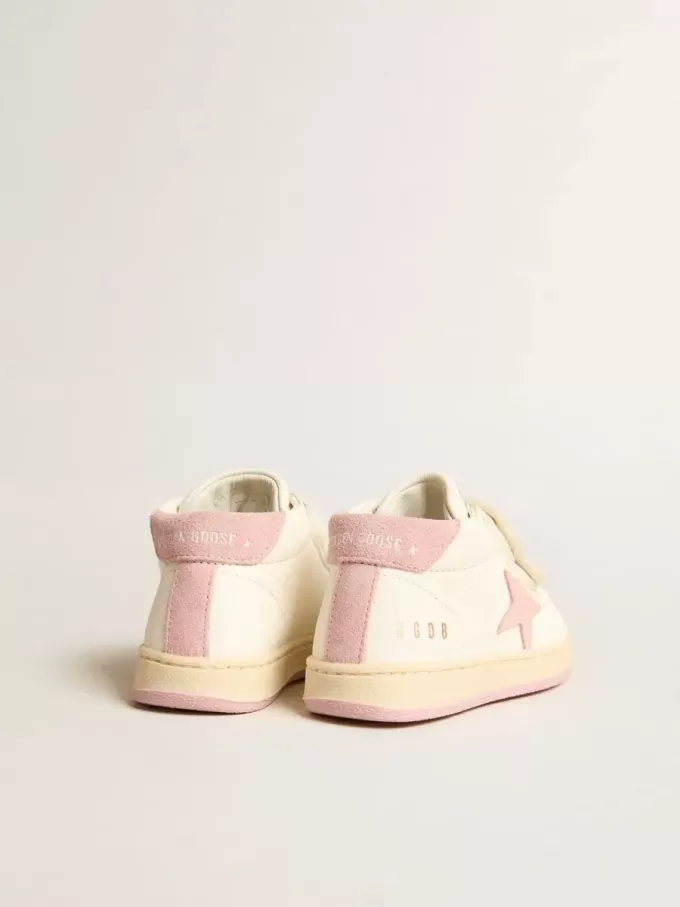 Junior June din piele nappa cu stea din piele de căprioară roz vechi și bandă la călcâi Junior June din piele nappa cu stea din piele de căprioară roz vechi și bandă la călcâi
