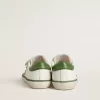 Junior Old School din piele albă cu talpă din piele nappa verde și inserție verde Junior Old School din piele albă cu talpă din piele nappa verde și inserție verde