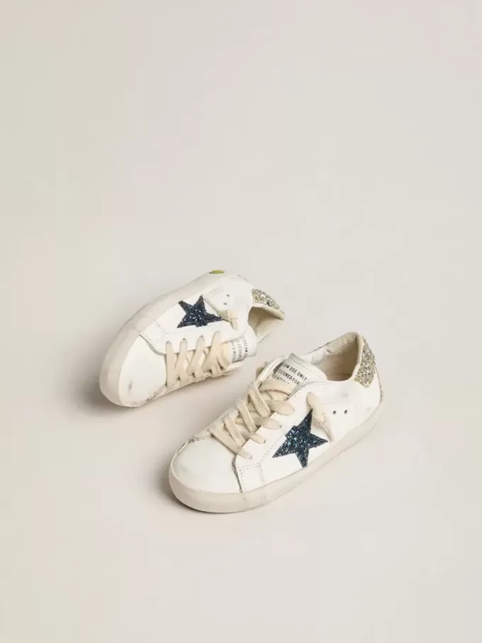Junior Super-Star din piele cu stea strălucitoare și talpă cu toc Junior Super-Star din piele cu stea strălucitoare și talpă cu toc