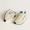 Marathon pentru bărbați, cu partea superioară din nailon alb și stea argintie Marathon pentru bărbați, cu partea superioară din nailon alb și stea argintie