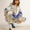 Marathon pentru femei, cu parte superioară din nailon albastru și stea albă Marathon pentru femei, cu parte superioară din nailon albastru și stea albă