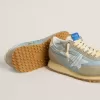 Marathon pentru femei, cu partea superioară din nailon albastru deschis și stea albastru pastel Marathon pentru femei, cu partea superioară din nailon albastru deschis și stea albastru pastel