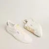 Matchstar din piele albă cu talpă argintie strălucitoare Matchstar din piele albă cu talpă argintie strălucitoare