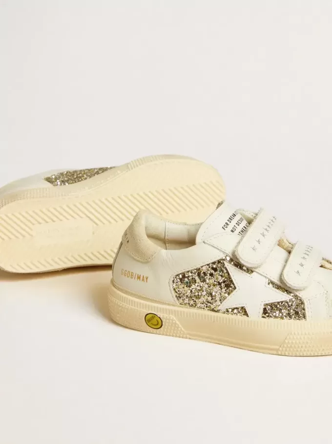 May School Junior cu glitter, stea din piele și călcâi din piele de căprioară May School Junior cu glitter, stea din piele și călcâi din piele de căprioară