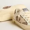 May Teen din piele albă și sclipici auriu roz cu stea din piele de căprioară bej May Teen din piele albă și sclipici auriu roz cu stea din piele de căprioară bej