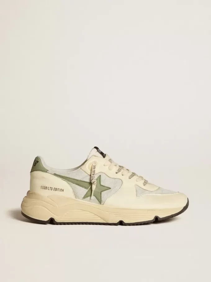 Men’s Running Sole LTD din nailon și piele nappa cu stea din nubuc și bandă la călcâi Men’s Running Sole LTD din nailon și piele nappa cu stea din nubuc și bandă la călcâi