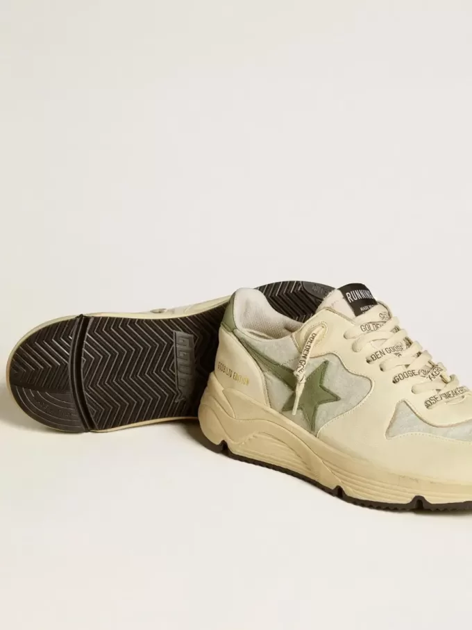 Men’s Running Sole LTD din nailon și piele nappa cu stea din nubuc și bandă la călcâi Men’s Running Sole LTD din nailon și piele nappa cu stea din nubuc și bandă la călcâi